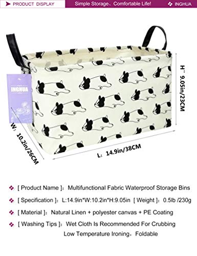 Rectangular Storage Basket Fabric Organizer Bin for Toys,Books,Clothes,Gifts,Pets-Perfect for Home,Office,Nursery,Dorm,Shelf(Rec Bulldog) - color: Rec Bulldog