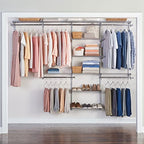 Rubbermaid Configurations Closet Shelves & Hanging Kit (2) 26" Shelves Titanium Custom Pantry Organizer and Storage/Clothes Rack for Home/Laundry/Bathroom/Mudroom/Pantry/Linen Closet