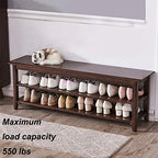 XKZG Storage Bench Wooden Shoe Rack Bench Rustic Solid Wood Entryway Bench (Brown,47.2") - color: Brown, size: 47.2"W x 11.8"D x 16.5"H