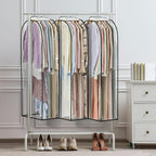 LANDNEOO 6 Pack Clear Garment Bags for Hanging Clothes with Zippers on Double Sides - 10'' Clothes Storage for Coat, Dress, and Fur in Closet - 50'' Long Suit Bags - size: 50 inch