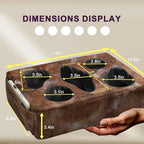 Couch Cup Holder Pillow, 5 Hole Couch Drink Holder! Keep Drinks Hand Side and Keep Temp, Prevent Spills and Use Anywhere. Cup Holder for Couch, Bed, Camping, RV, Car, Beach. Brown - color: Brown