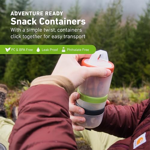 humangear Stax Modular Storage System - Food-Safe 4-Piece Stacking Container with Click-Handle - color: Spectrum, size: Large