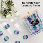 HomePekite 2 Pack Glass Laundry Pods Container, Clear Laundry Room Organization Containers with Lids & Labels, Powder Laundry Detergent Container for Scent Booster, Powder - size: 2 Pack