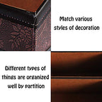 PU Leather Remote Control Holder Storage Container for TV Remote Phone Caddy Eyeglasses