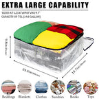 Ineetatu Clear Storage Bags with Zipper, 75L Extra Large Capacity - Closet, Underbed Storage Organizer for Clothes, Bedding, Comforter, Toys, Pillow & Blanket, 3 Pack
