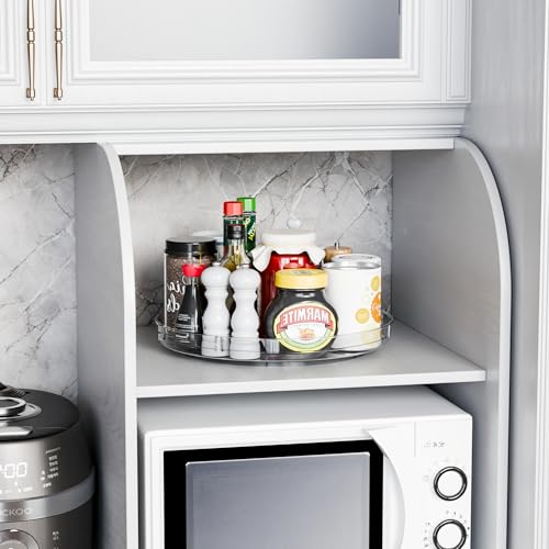 12" W Acrylic Clear Lazy Susan Turntable for Cabinet,Kitchen Countertop,Refrigerator and Pantry Organization Storage,1 Tier Small Spinning Organizer for Vitamin,Medicine,Spice Rack & Organization - size: 12"W-1Tier-1 Pack