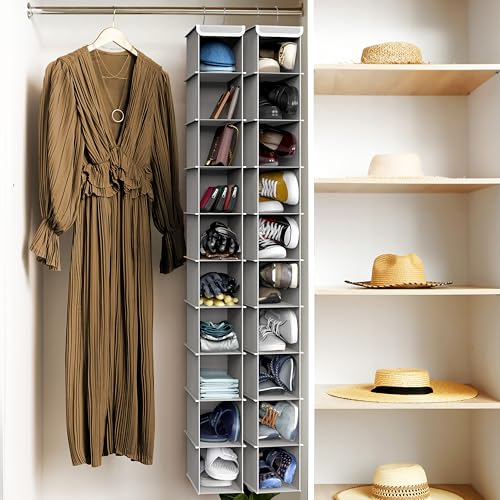 Simple Houseware 2 Pack 10 Shelves Hanging Organizer, Gray - color: Grey, size: 2-Pack
