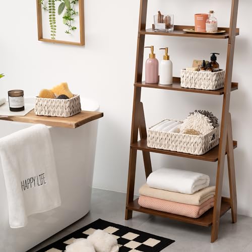 GRANNY SAYS Wicker Baskets for Storage, Wicker Storage Basket for Organizing, Small Woven Baskets, Waterproof Basket for Vanity, Home Decor, 3-Pack - color: Butter Milk, size: 13"L x 9"W x 4"H + 2x 7¾"L x 5¾"W x 3½"H