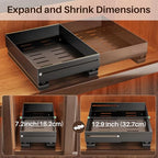 SNTD Pull Out Spice Rack for Upper Cabinet - Expandable Organizer with Smooth Ball Bearing Slides, No Drill Mounting Spice Storage for Kitchen (1 Pack, 7.2" to 12.9" W X 10" D X 2.2" H) - size: 7.2"W X 10"D X 2.2"H