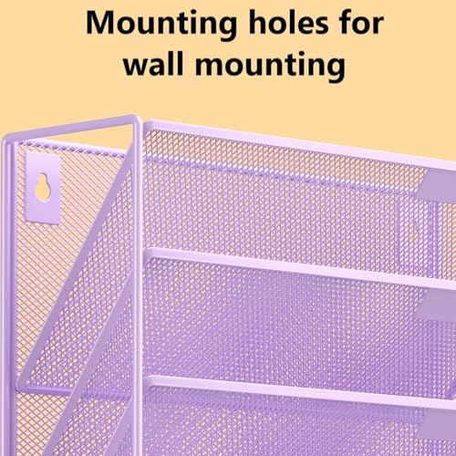 Kuntine.B 6-Tier Wall File Organizer Hanging File Organizer Cubicle Organizer Wall File Holder for Office Home (Purple, 6 Tier) - color: Purple, size: 6 Tier & No Hangers