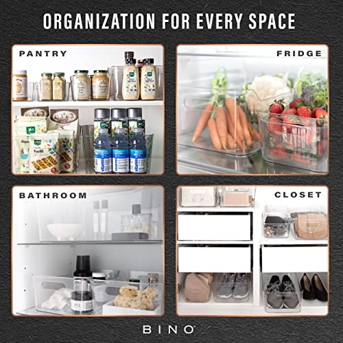 BINO | The SOHO Collection Plastic Storage Bins, X-Small - 2 Pack, Clear | Pantry and Fridge Organizer Containers, Kitchen Cabinet and Medicine Cabinet Bins - color: Clear, size: X-Small