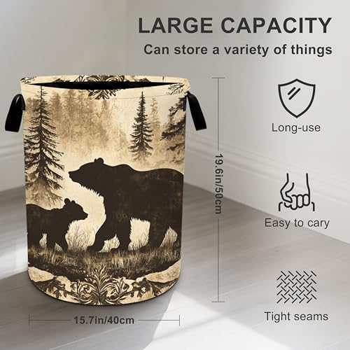 Animal Laundry Basket Storage Bin Foldable Laundry Hamper Clothes Storage Bucket Organizer 19.6x15.7 Inch For Laundry Room/Bedroom/Bathroom - color: Animal