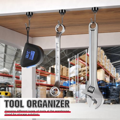 FINDMAG 40LB Magnetic Hooks, Heavy Duty Neodymium Hooks, Strong Hanging Hooks for Kitchen, Office, Garage, Warehouse, Black, Pack of 12 - color: Black, size: 12Pack 40Lbs+