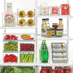 mDesign Plastic Tall Food Storage Organization Container Bin with Handles for Kitchen, Pantry, Cabinet, Fridge/Freezer, Countertop - Organizer for Snacks/Appliances, Ligne Collection, 8 Pack, Clear - size: 10 x 5 x 8 (Pack of 8)