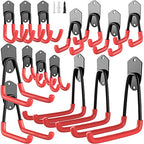 TORACK Garage Hooks Heavy Duty, 15 Pack Wall Mount Steel Utility Hooks&Hangers, Anti-Slip Rubber Coated, Garage Storage Organizer for Garden Tools, Power Tools, Ladders, Brooms, Bikes, Bulk Items