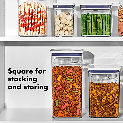 OXO Good Grips Pet POP Container – 4.4 Qt/4.2 L with Scoop |Ideal for up to 4lbs of Dog Food or 3.5lbs of Cat Food, Airtight Storage Container, BPA Free - size: Pet POP 4.4 Qt