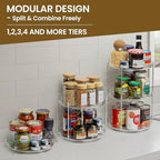 2 Set 2 Tier Non-Skid Acrylic Lazy Susan Turntable Organizer - Rotating Spice Rack - Spinning Organization for Kitchen, Pantry, Countertop, Closet, Bathroom, Vanity, Medicine Cabinet Organizing,9.25'' - size: 9.25in-2 Set