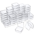 48 Packs Clear Small Plastic Containers Transparent Storage Box with Hinged Lid for Small Items Crafts Jewelry (2.12 x 2.12 x 0.79 Inches) - size: 2.12 x 2.12 x 0.79 in