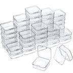48 Packs Clear Small Plastic Containers Transparent Storage Box with Hinged Lid for Small Items Crafts Jewelry (2.12 x 2.12 x 0.79 Inches) - size: 2.12 x 2.12 x 0.79 in