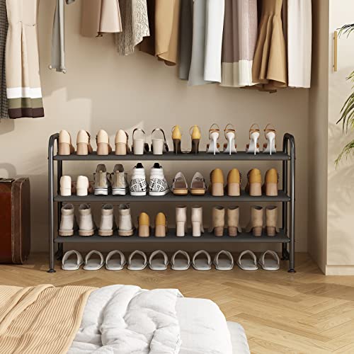 INGIORDAR Shoe Rack 3 Tier Long Storage Organizer Wide Metal Shoe Shelf for Closet Entryway Black - color: Black, size: 3 Tier