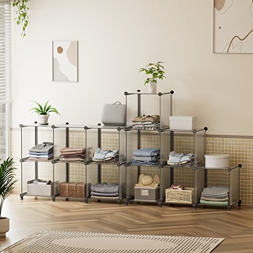 HOMIDEC Closet Organizers and Storage, 9 Cube Storage Organizer, Portable Closet Organizer Storage Cubes Shelves, Grey - color: Grey, size: Large