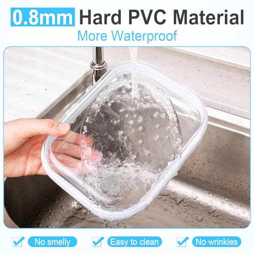 Sanwuta 6 Pcs Clear Hard Zipper Case Plastic Zipper Pouches Transparent Makeup Bag Pencil Case Pouches Toiletry Diaper Bag for Travel Toy Storage Organizer Bins(Assorted Color,7.87 x 5.9 x 2 Inch) - color: Assorted Color, size: 7.87 x 5.9 x 2 Inch