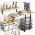 Fixwal Bathroom Floating Shelves Over Toilet Wall Shelves Set with Towel Storage Rack for Bathroom Organization & Wall Decor(Rustic Brown)
