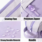Sooez High Capacity Pencil Case, Big Pencil Bag Pouch Box Organizer Pen Case, Portable Journaling Supplies with Easy Grip Handle & Loop, Asthetic Supply for Girls Adults, Purple - color: Purple