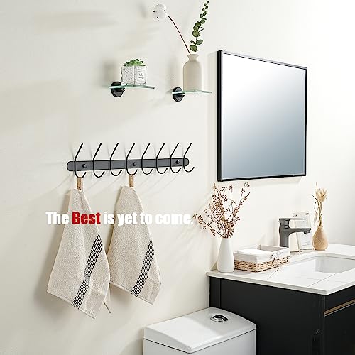 JQK Small Floating Glass Shelves Black, 4 Inch Display Ledges for Wall, Mini Decor, Living Room Bedroom Bathroom, Tempered Glass Shower Storage, 2 Pack, TGS101L4-PB-P2 - color: Black, size: 4 Inch (2 Pack)