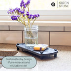 Premium Sink Caddy – Water-Absorbing Diatomaceous Earth Tray for Sink, Elevated Stainless Steel Feet, Non-Toxic, Fast-Drying, Kitchen or Bathroom - color: Slate