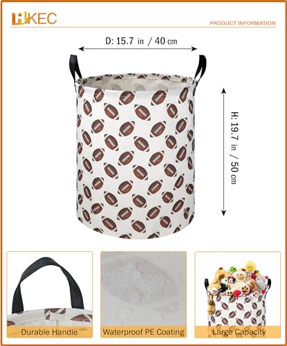 19.7" Football Laundry Basket,Kids Dirty Clothes Laundry Hamper,Waterproof Toys Storage Bin for Boys,Room Decor, Gift Baskets, Baby Nursery Hamper(Rugby) - color: Rugby