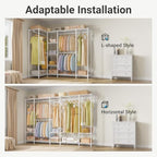 VIPEK V50 Closet Organizer System, Extra Large Heavy Duty Wardrobe Closet with Adjustable Shelves, Freestanding Clothing Rack for Bedroom, Walk-in Closet, Apartment, 1300 lbs Capacity, White - color: White