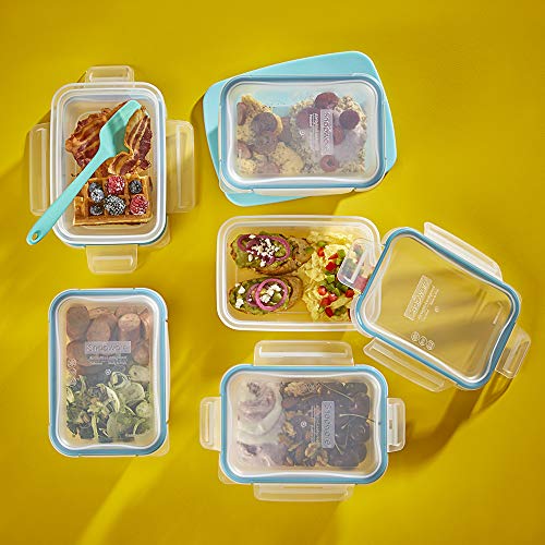 Snapware Plastic Total Solutions (5-Pack, 3 Cup) Food Storage Containers Set, Airtight & Leakproof Plastic Locking BPA-Free Lids Tupperware, Freezer Dishwasher Microwave Safe - size: 5 Pack, style: 3 Cup