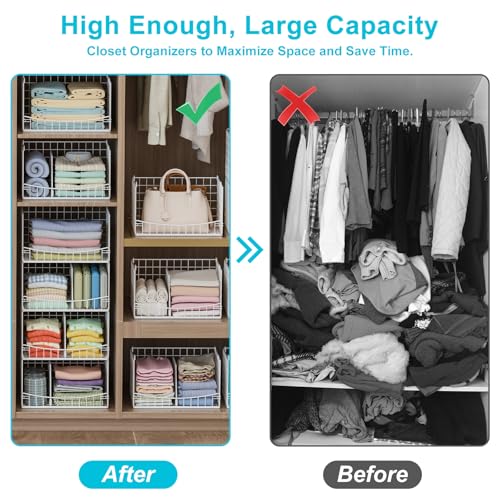 Hongtamoya 4-Tier Closet Organizers and Storage Basket with Divider, Foldable Closet Shelf Organizer System, Space-Saving Clothes Storage Drawer Organizer Bins for Wardrobe Cupboard, White - color: White, size: 12"D x 15.9"W x 35.3"H | Divided