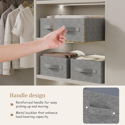 Collapsible Storage Boxes, Fabric Laundry Bins, Cube Baskets for Organizing Home, Office and Closet, Grey, 2 Pack, 16.1x9.8x6.4in - color: Grey, size: 16.1x9.8x6.4 in(2 Pack)