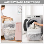 Goodpick Pink Laundry Basket with Wheels & Handles, Laundry Hamper with Removable Wash Bag, Dorm Room Essentials for Girls College Dorm - color: Pink 1-Pack