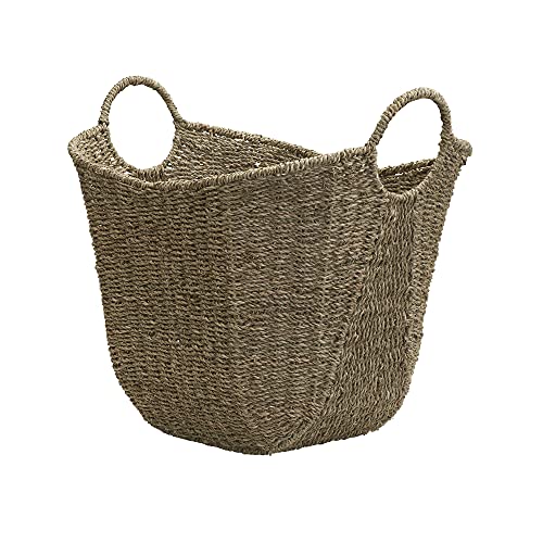 Household Essentials Brown Wicker Storage Basket with Handles Large | Natural Seagrass - color: Natural Seagrass
