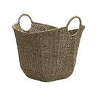 Household Essentials Brown Wicker Storage Basket with Handles Large | Natural Seagrass - color: Natural Seagrass