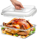 4800 ML / 163 oz / 21 Cup LARGE Glass Food Storage Container with Airtight Locking Lid. Ideal Storing food, Vegetables, Fruits. Baking Casserole, Lasagna, Roasting Turkey, Chicken BPA Free Oven Safe - size: 4800 ml