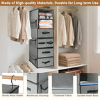 Durable 6-Tier hanging closet organizer with 5 Drawers & 3 Side Pocket,Thickened Fabric Hanging Shelves Holder with Sturdy Hook,Space-saving Storage Organization for Bedroom,Dorm,Guestroom,RV,Bathroom - style: Inseparable-6 Tier