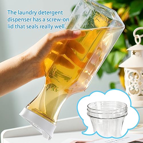 Laundry Detergent Dispenser Bottle 53oz with Label,4 Pack Liquid Laundry Dispenser,Plastic Detergent Dispenser for Laundry Room Organization and Storage,White Lid - color: White Lid