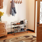 SUFAUY 3-Tier Shoe Rack, Closet Metal 33" Wide Shoe Rack Organizer Heavy Duty, Stackable, Black - color: Black, size: 3 Tier