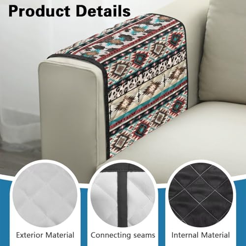Aztec Tribal Geometry Leopard Print Couch Arm Cover Recliner Arm Rest Covers Washable Sofa Armchair Protector for Pet Dog Cats Easy to Install - color: Aztec Tribal Geometry Leopard