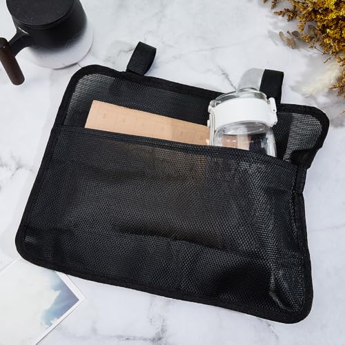 GORGECRAFT 41 * 30cm Beach Chair Hanging Bag Armrest Chair Side Organizer Cloth Bedside Caddy Organizers Black Bed Buk Storage Bag Wheelchair Hanging Side Pocket Bag for Magazines Books Water Bottle - color: Black