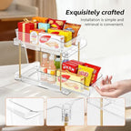 LAREKUN2pack 2-Tier Organizer & Storage Unit Stackable Bathroom Cabinet Organizer Pull-Out Kitchen Pantry Organizer & Storage System Suitable for Countertops, Pantries, Kitchens, Bathrooms - style: 2pack