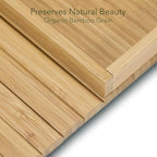 DETOR Couch Tray with Spacious 12.4" x 5.4" Storage Box, Natrual Bamboo Finish, Enhanced Non-Slip Felt Bottom, Sturdy Bamboo Slats, Fits Armrests 6" and Wider - color: Natural