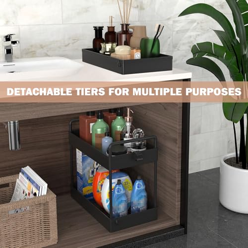 Ronlap 3 Tier Slim Rolling Storage Cart with Wheels Plastic Utility Cart Organizer for Snack Craft Art Postpartum Baby Diaper Nail Makeup in Bathroom Laundry Room Kitchen Bedside Narrow Space, Black - color: Black