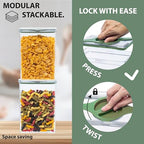 4-Pack Airtight Pantry Containers, 1.9 QT / 1.8 L Clear Food Storage Jars with Leakproof Twist-Lock Lids, Detachable Lid for Easy Cleaning, Cereal, Pasta, Rice, Oats, Snack Storage -Black - color: Black