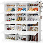 HOMIDEC Shoe Storage Cabinet, 48 Pairs Shoe Rack 3 by 8 Tier Space Saving Shoe Organizer for Closet Hallway Living Room Bedroom Garage - color: White, style: 3 by 8