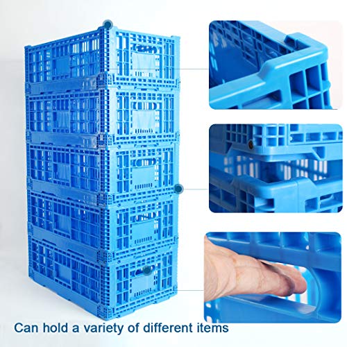 Collapsible Storage Bin/Containe，43 Liter Transfer box,crate Transit storage of various items (23.6" L x 15.7" W x 7.1" H-two) - size: 23.6" L x 15.7" W x 7.1" H-two